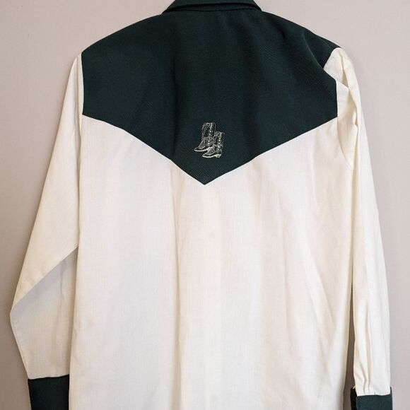 Vintage Western Cowboy Shirt – Embroidered Boots – Size M - Picture 6 of 9